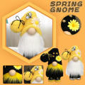 Bumble Bee Gnome Sunflower Nordic Gonk Swedish Tomte Nisse Plush Doll Ornament. 