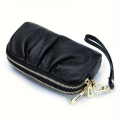 Elegant Genuine Leather Handheld Bag – Women’s Dual Zipper Wallet for Phone & Essentials. 