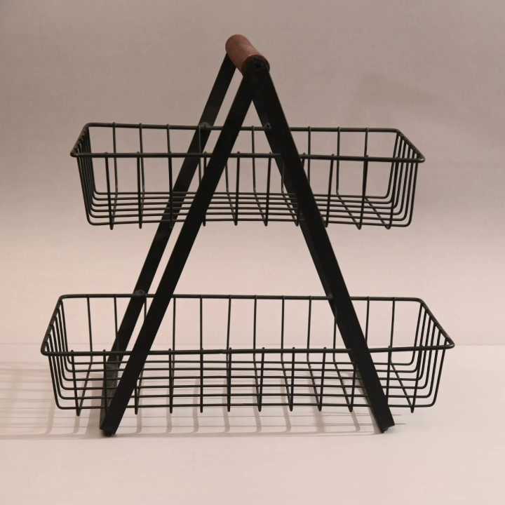 Kitchen Organizer,  1, 2 and 3 Tier Fruit and vegetables basket, Bread basket Made of Prime quality iron frame having powder coating on it.