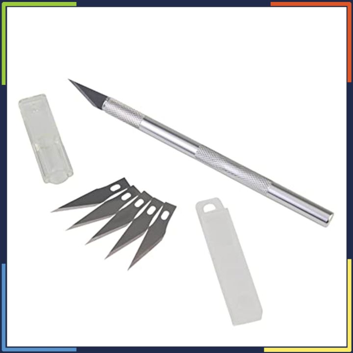 Metal%20Precision%20Paper%20Cutting%20Knife%20x-acto%20knife%20With%206%20Spare%20Blades%20Pen%20Cutter%20-%20Image%203