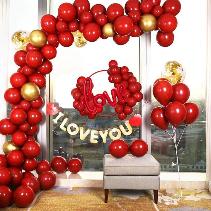 Pack of 60 high quality latex balloons for birthday party, wedding balloon, party decoration for Red And Golden Theme 14 inches also for banner decoration