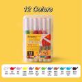 12/24 Colors Acrylic Paint Marker Pen Set for Crafts Fabric Canvas Glass Paper for Students DIY Drawing. 