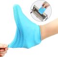Silicone Waterproof Shoe Cover Portables Reusable Foldable Stretchable Rain Boots Overshoes, Non-Slip Silicone Galoshes for Indoor/Outdoor Beach Snow Fishing Camping for Kids Women Men. 