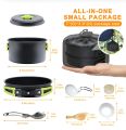 New Portable Cooking Set Outdoor Picnic Camping Cookware set Mess kit Folding Cooking set stainless steel Lightweight 10/11 Piece Durable Pot Pan Bowls Spark with Nylon Bag for camping Hiking Backpacking Outdoor Cook Equipment Set with Teapot SY-300. 