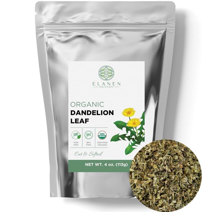 Organic Dandelion Leaf 4 oz. (113g), USDA Certified Organic Dandelion Leaf Tea, Diente de Leon Organico, Dandelion Leaves Organic, Herb, Diente Deleon... 113gm