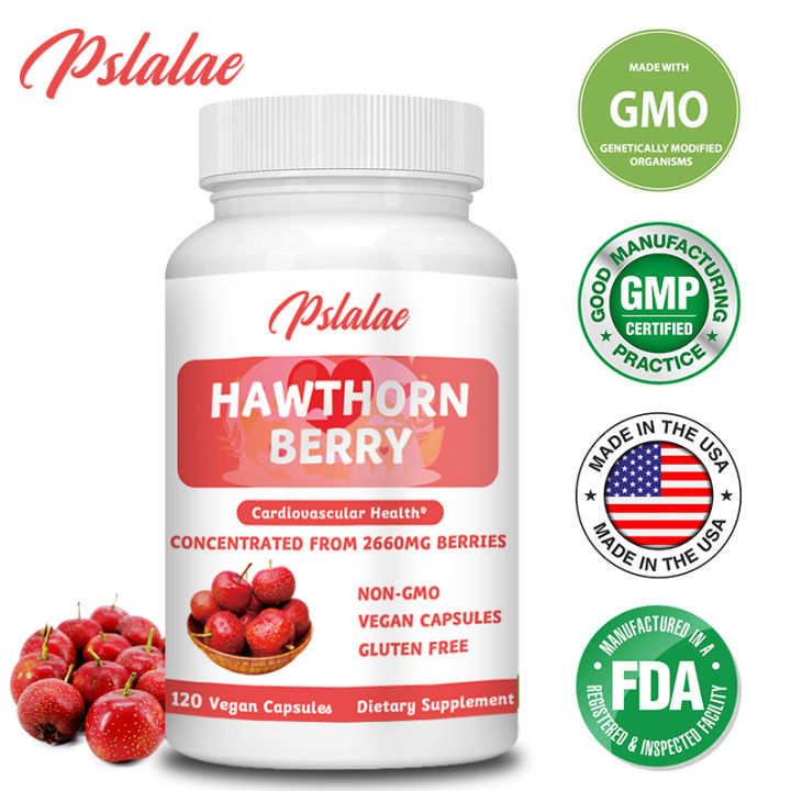 Hawthorn Berry Capsules, 2660 mg berries per serving, Blood Pressure Supplement, Stress Relief, Improved Digestion