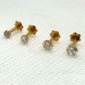 Single Stone Nose Pin in White American Zircon-Pure gold Jeweller. 