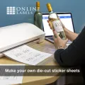 Sticker Paper | Sheets | Shipping Labels – 25 Sheets White Matte, A4 Full Sheet, Printable: Inkjet or Laser Printer, Online Labels.. 