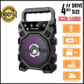 Original KTS 1080 Bluetooth Wireless Speaker / Support USB - SD Card - MIC / FM Radio / USB Charging / 4 inch Drive Size / Mini & Portable / Very Loud & Clear Sound System Loudspeaker / LED Disco Lighting / High Quality Stereo Bass Rechargeable Speakers. 