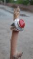 Red Coral Ring Men Pink Coral Ring Red Coral Stone For Ring Natural Marjan Stone Ring in 925 Silver. 