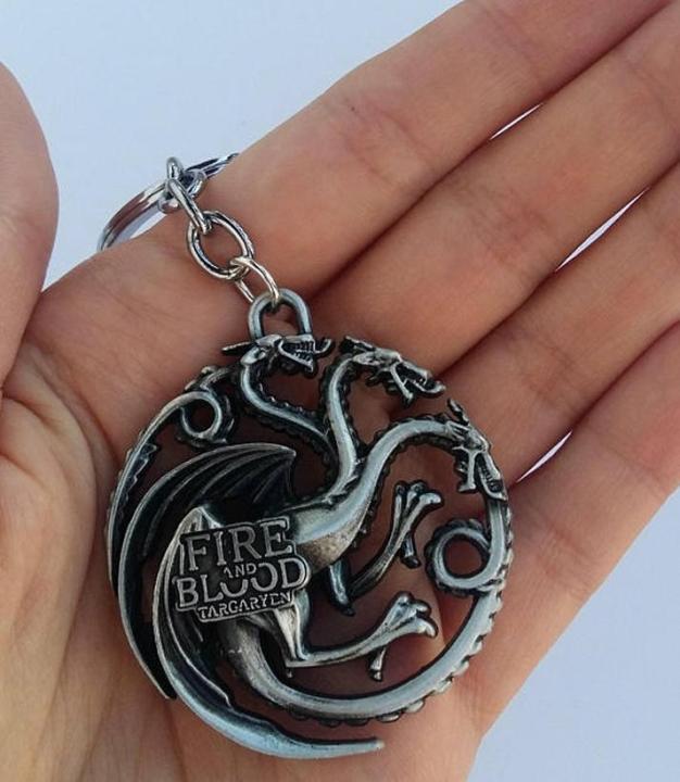 Game of Thrones House Targaryen 3 Dragon Metal Keychain