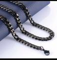 Black Stainless Steel Chain Necklace - 24 inch. 