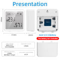 SMATRUL - Temperature And Humidity Sensor - Wifi Smart Home - Indoor Hygrometer Alarm - LCD Display - for Tuya Alexa Google Home. 