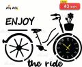 Bicycle Shape 3D 43 Inch Large Wall Clock Wooden Large Wall Clocks. 