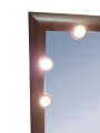 Makeup Mirror LED Dark Brown Frame (Desktop). 