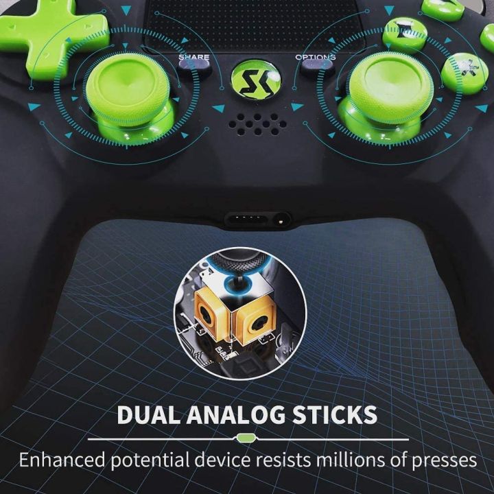 Wireless%20Controllers%20for%20PS4%20for%20PlayStation%204%20Controller%20Double%20Vibration%20Controller%20for%20PlayStation%204/%20Pro/%20Slim%20with%20Bluetooth,%20Six-Axis%20Gamepads%20Joystick(%20Black)%20-%20Image%205
