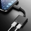 4 in 1 iPhone Adapter for Gaming Calling + Charging Dual Lightning Splitter Headphone Jack Cable Connector Dongle tws. 