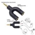 Microphone and Headphone Connector/Splitter/Divider – U shape 3.5mm 4 pin male Aux to mic and headset 3.5mm female Jack audio Splitter/Divider. 