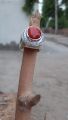 Red Coral Ring Men Pink Coral Ring Red Coral Stone For Ring Natural Marjan Stone Ring in 925 Silver. 
