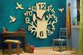 BIG Modern Style Tree with Branches & Bird Design 3D Wall Clock, Laser Cut Wall Clock, 3D Kids Room Wall Hanging Clock. 