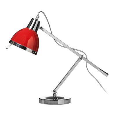 Red Shade and Chrome Adjustable Table Lamp - Premier Home - SKU 2501639