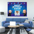 Happy Birthday Party Customized Backdrop Boss Baby Blue Theme Printed On Panaflex available in 2 sizes. 