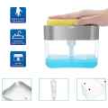 Liquid Soap Dispenser & Sponge Holder - Dish Soap Pump Sponge 2-in-1 - Counter Top Sink Press Soap Box - Pump Soap Dispensing with Sponge Caddy 385ml - Dish Washing Scrub Cleaning. 