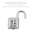 6 Digit Push Button Combination Padlock Portable Waterproof Keyless Smart Lock For Suitcase Gym School Drawer Locker Luggage Travel Bag Bicycle Scooter Tool Box Door Safety Security Protector Locks Anti Theft Dial Number Password Padlocks High Quality. 
