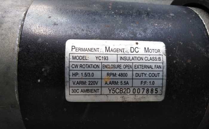 Motor Permanent Magnet DC Motor  (Voltage : 220DC), (Approx, RPM  4800)