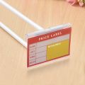 50 PCS Clear Plastic Label Holders for Wire Shelf Retail Price Label, Basket Labels Clip On Labels for Storage Bins, Merchandise Sign Display Holder for Supermarket Shop. 