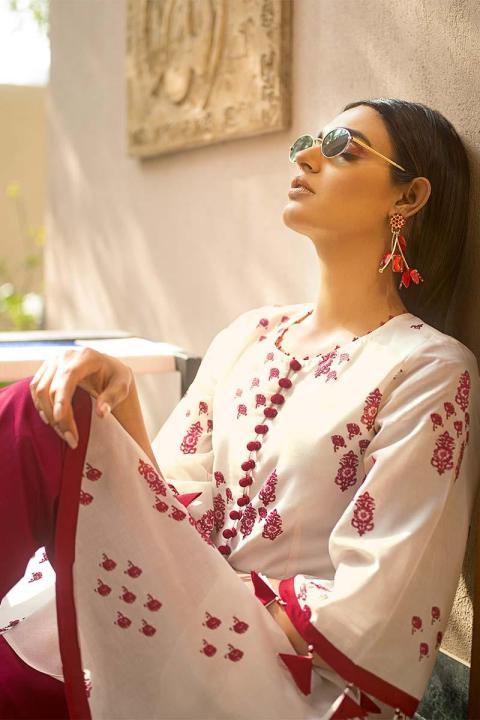 GA - Gul Ahmed Rose2019 Red Fancy  1PC -Unstitched-SRC-02 -193761