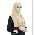 Plain Daily Wear Stitched 2 Loop Instant Hijab Scarf For Women, Size: Free Size. 