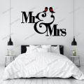 Zecor Gallery Mr. & Mrs. Wall Sticker for Bedroom Living Premium Waterproof DIY Self-Adhesive Vinyl Decal for Home Decor. 