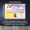 Happy Birthday Party Backdrop Girls Pink Theme Printed On Panaflex. 