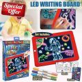 Magic Pad Light Up LED/LCD Drawing Board Draw, Sketch, Create, Doodle, Art, Write, Learning Writing Tablet Includes 3 Dual Side Markets, Stencils and 8 Colorful Effects. 