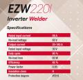 Energizer Inverter Welder  EZW 220I                   220 A, 30 V. 