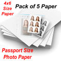 Pack Of 5 Passport Size Photo Paper 4x6 Size Paper Full Maat Official Passport Size Photo Paper. 
