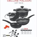 Deluxe Supreme Cookware Set With PTF Non Stick Coating 15 Pcs. 