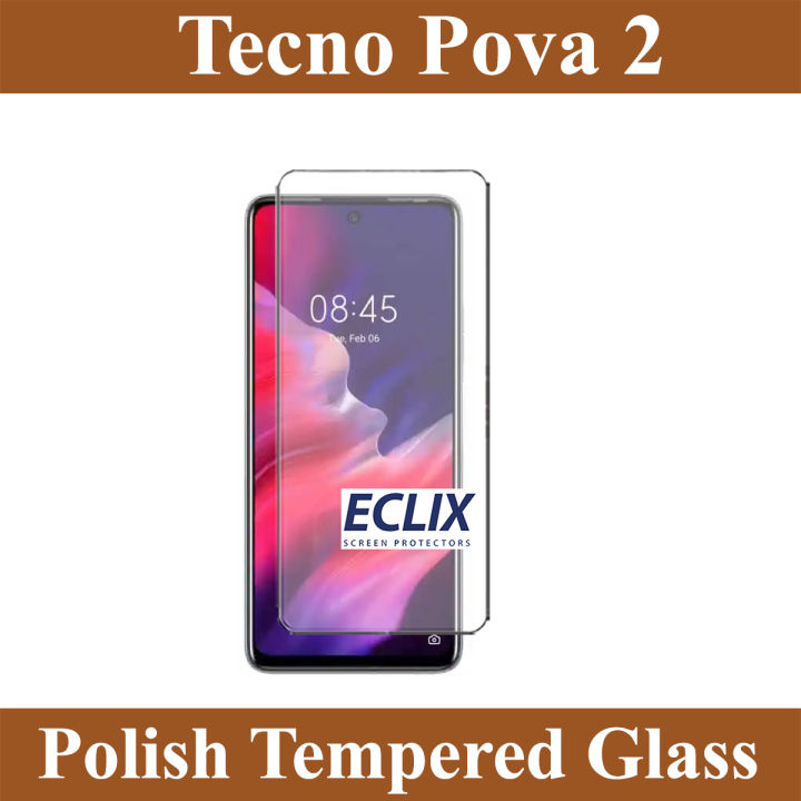 Tecno Pova 2 Tempered Glass Screen Protector 2.5D Polish Glass For Pova2 - Transparent
