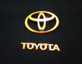 TOYOTA and Chrome Emblem Set For Toyota INDUS In Plastic Gold. 