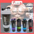 Spider Protein Shaker Bottle Multipurpose Gym water Bottle with Pill and Protein Powder Storage Leakage Proof BFA Free Plastic -500 ML. 