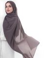 Grey Georgette Hijab. 