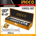 Ingco industrial  1/2" 10pcs Socket Set CrV Material - ( MS ). 