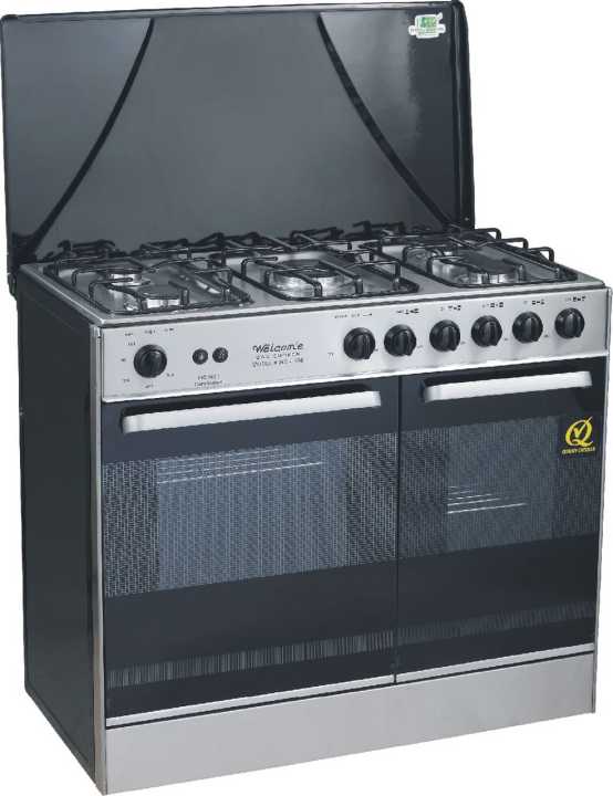 Welcome 5 Burner Gas Cooking Range WC-786 - Black and Grey