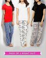 Pack of 3 Ladies Printed pajama and simple tshirt (Ayesha Gul collection). 