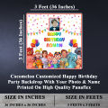 Happy Birthday Party Customized Backdrop Cocomelon Theme Printed On Panaflex Size 3x3 Feet. 