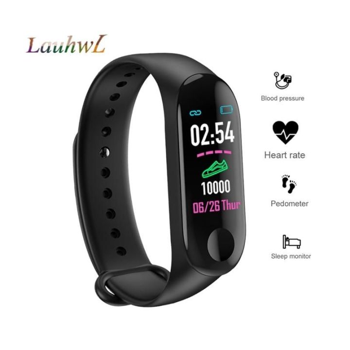 M3 Fitness Bracelet Men Women Smart Band Color Screen IP65 Waterproof Blood Pressure Heart Rate Monitor Sports