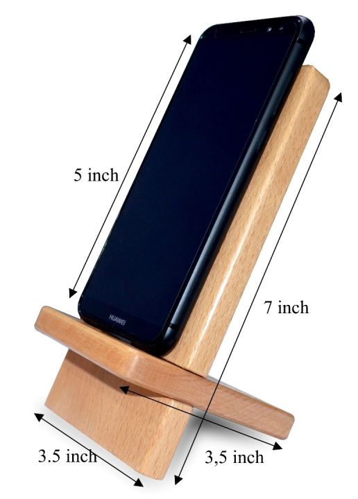 Wood Phone Stand Daraz Mobile Phone Holder Stand Holder Pure Solid - Main Image