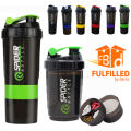 3-in-1 Spider  Protein Shaker Bottle Sports Gym Water Bottle Multi-Purpose Shaker with Extra Supplement and Pill Capsule Storage BPA Free Plastic Easy Grip Leak Proof-500ml. 