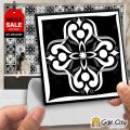 Gift City Presents Black and White Multi Pattern Design Wall Decorative Self Adhesive Tile Stickers Multiple Quantity - 12x12 cm for Bathroom Kitchen Wallpaper Decoration - Gift City. 